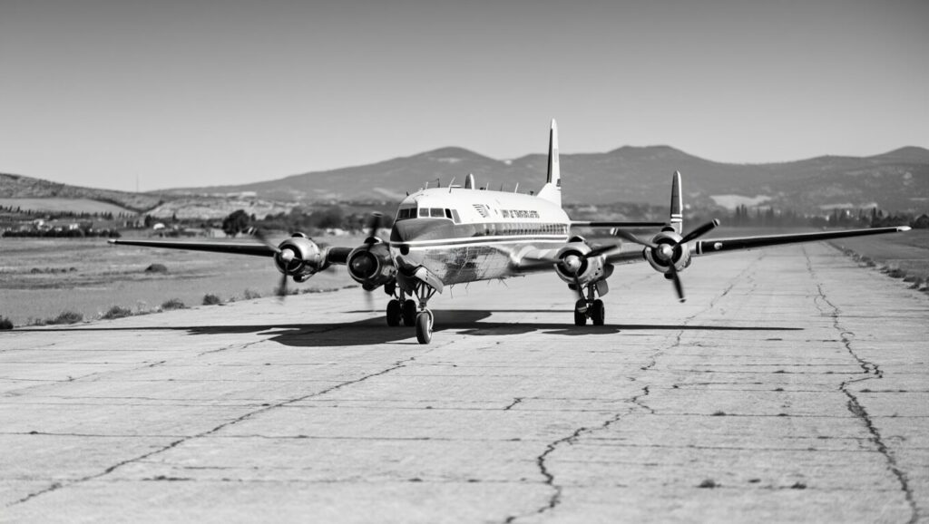 DC-9 recreación ia del que se accidentó en los Tajos del Goterón en la Alcazaba en el 1964